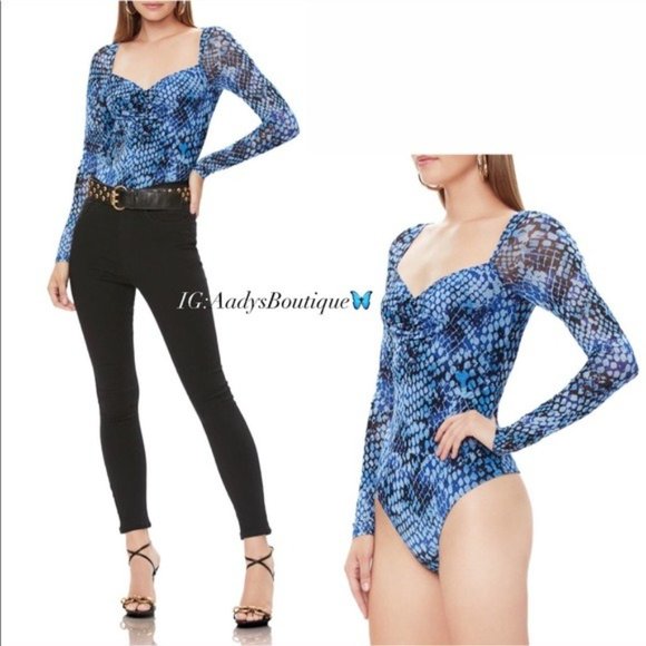 AFRM Thong Bodysuit The Romy Python Top Size S NWT - Picture 5 of 15